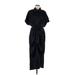 Sante Grace Casual Dress - Midi High Neck Short sleeves: Black Print Dresses - Women's Size 3 Plus
