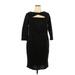 Lane Bryant Casual Dress - Sheath Crew Neck 3/4 sleeves: Black Dresses - Women's Size 16 Plus