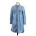 &Denim by H&M Casual Dress - Shirtdress Collared 3/4 sleeves: Blue Dresses - Women's Size 4