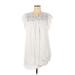 Aerie Casual Dress - Mini Tie Neck Short sleeves: White Print Dresses - Women's Size X-Large
