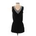 White House Black Market Casual Dress - Mini V Neck Sleeveless: Black Print Dresses - Women's Size X-Small