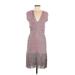 Venus Casual Dress V Neck Short sleeves: Gray Solid Dresses - Women's Size 6