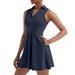FhsagQ Women s Plus Black Denim Dress Women s Tennis Skirt with Built in Shorts Dress with 4 Pockets and Sleeveless Exercise. Navy XL