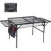 Grill Table Camping Table Camping Grill Table Portable Grill Table Metal Tabletop w/Carry Handle & Mesh Holder for RV Travel