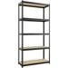 Lorell Narrow Steel Shelving - 60 Height X 30 Width X 12 Depth - 28% Recycled - Black - Steel - 1 Each