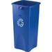 Rubbermaid Commercial Square Recycling Container - 23 Gal Capacity - Square - Recyclable - 30 Height X 15.5 Width X 16.5 Depth - Blue - 4 / Carton