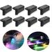 LED Solar Lights Outdoor Stair Light Waterproof Outdoor Garden Passage Courtyard Step Light Black Shell-Colorful light 1PCS