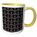 Shabby Chandelier White On Black Trendy Modern Damask Pattern 15oz Two-Tone Yellow Mug mug-116439-13