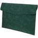 A4 Leather Document Storage Bag Briefcase (green) Faux Holder Button File Pouch Pocket Card Flipper Imitation Man