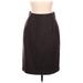 Talbots Silk Skirt: Brown Solid Bottoms - Women's Size 10 Petite