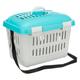 Trixie Midi-Capri Pet Carrier - 44 x 33 x 32 cm (L x W x H) (Light Grey/Turquoise)