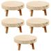 5 Pieces Storage Shelves Dining Chairs Wood Round Stool Wooden Small Cake Stand Tripod