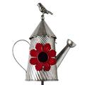 Metal Birdhouse Garden Stakes - Red