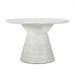 Pemberly Row 47 Stone Concrete Outdoor Round Dining Table White