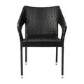 Lancaster Home All Weather Commercial Grade PE Rattan Stacking Patio Chairs Black