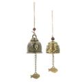 2 Pcs Buddha Statue Bell Wind Chime Decor Vintage Hanging Feng Shui Decorations Ornament Patio Dongba Outdoor Alloy