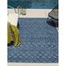Unique Loom Osage Indoor/Outdoor Trellis Textured Rug Navy Blue/Blue 6 1 x 9 Rectangle Textured Trellis Modern Perfect For Living Room Bed Room Dining Room Office