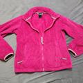 The North Face Jackets & Coats | North Face Jacket Girls 10 Hot Pink Embroidered Full Zip Fluffy Sweater | Color: Pink | Size: 12g