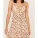 Free People Dresses | Free People Fp One Adella Slip Mini Dress Printed Smocked Xs | Color: Cream | Size: Xs