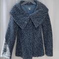 Anthropologie Jackets & Coats | Anthropologie Odille Blue Coat With Front Button Closure | Color: Blue/Gray | Size: Xs