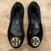 Tory Burch Shoes | Black And Gold Tory Burch Minnie Ballet Flats | Color: Black/Gold | Size: 7.5