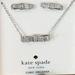 Kate Spade New York Jewelry | Nib Kate Spade New York Silver Tone Mini Pave Cz Ribbon Necklace & Earrings Set | Color: Silver | Size: Os