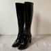 Nine West Shoes | Nine West Shiny Black Vinyl Heeled Boots | Color: Black | Size: 7