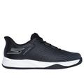 Skechers Men's Slip-ins Relaxed Fit: Viper Court Reload Sneaker|Size 8.5 Extra Wide|Black/White|Textile/Synthetic|Vegan|Machine Washable|Arch Fit