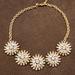 J. Crew Jewelry | J. Crew Crystal Cut Floral Gold Toned Statement Necklace | Color: Gold/White | Size: Os