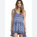 Free People Dresses | Free People Blue Tank Dress Off White Lace Polka Dot Flowy | Color: Blue/Cream | Size: S