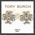 Tory Burch Jewelry | New Tory Burch Shiny Silver Stud Earrings On Sale-Bundle For Additional Saving | Color: Silver | Size: Approx Lenght: .8" Width: .8"