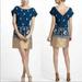 Anthropologie Dresses | Anthro Floreat Avian Myth Embroidered Shift Dress Size 4 | Color: Blue/Gold | Size: 4