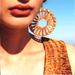 Anthropologie Jewelry | New Anthropologie Wood Windmill Earrings Bamboo Statement Earrings | Color: Gold/Tan | Size: Os