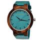 Handmade Holzwerk Germany® Designer Women's Watch Men's Watch Organic Wooden Clock Leather Strap Watch Classic Quartz Watch - Blue/Turquoise