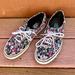 Vans Shoes | Floral Vans Lace-Up Sneakers, 8.5 | Color: Black | Size: 8.5