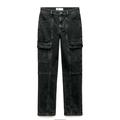 Zara Jeans | Brand New Black Gray Straight Leg Slimming High Rise Zara Cargo Denim Jeans 2 | Color: Black/Gray | Size: 2