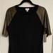 Lularoe Dresses | Nwt Lularoe Black And Metallic Julia Sheath Dress Size Medium | Color: Black/Tan | Size: 6 To 10
