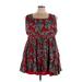 Maurices Casual Dress - Mini Square Sleeveless: Red Paisley Dresses - Women's Size 3X - Paisley Wash
