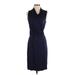 Three Dots Casual Dress - Sheath V Neck Sleeveless: Blue Solid Dresses - Women's Size X-Small