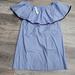 J. Crew Dresses | J.Crew Tipped Off Shoulder Dress. Nwt Xs | Color: Blue | Size: Xs