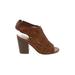 Indigo Rd. Heels: Brown Solid Shoes - Women's Size 6 - Peep Toe