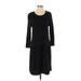 Ann Taylor LOFT Casual Dress - Sweater Dress: Black Stars Dresses - Women's Size Small