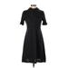 Calvin Klein Casual Dress - Sweater Dress: Black Marled Dresses - Women's Size Small