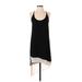 BCBGMAXAZRIA Casual Dress - Mini Scoop Neck Sleeveless: Black Color Block Dresses - Women's Size 2X-Small