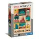 Clementoni 39847 Style in The City Barcelona – 1000 Teile – Puzzle, Stadtpuzzle, Illustrationen des Autors, vertikal, Spaß für Erwachsene, hergestellt in Italien, Mehrfarbig