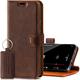 SURAZO Premium Leather Cover for Apple iPhone X/XS Case - RFID Flip Wallet - 3 Card Slots & Cash Pocket [Secure Magnetic Closure, Kickstand, Keyring] Real Leather Protective Phone Case (Nut Brown)