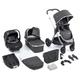 Babymore Memore V2 Travel System 13 Piece Chrome - 3-in-1 Pram Travel System, Foldable, Reclining Baby Pushchair, Premium Pecan i-Size Car Seat with ISOFIX Base & Essentials, 0-4 Years | Up to 22 Kg