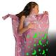 Fleece Sleeping Bag Liner Cold Weather-Adult Sleep Sack-Glow in The Dark with UV Flashlight. Use in A Cold Weather Sleeping Bag As Travel Sleeping Bag Compact Sleeping Bag (Pink Stars)