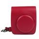 LORIER Camera Bag PU Leather Shoulder Strap Camera Bag PVC Protective Case Fit for FUJIFILM Fit for Instax Mini 90 Neo Classic Camera Bag (Color : Mini 90 red)