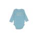 Okie Dokie Long Sleeve Onesie: Blue Bottoms - Size 3 Month